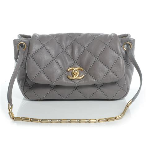 chanel calfskin quilted retro chain gris grey|CHANEL Calfskin Quilted Retro Chain Flap Grey .